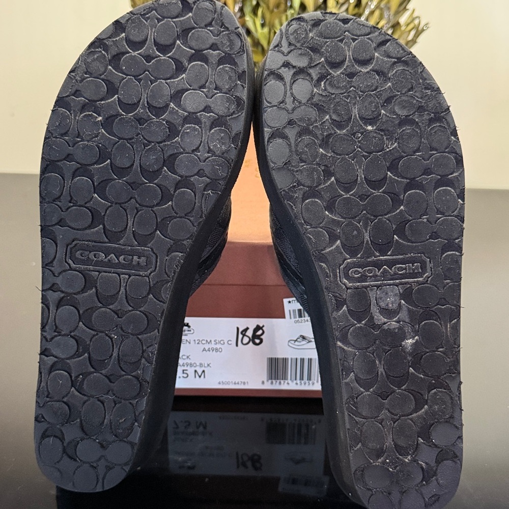 Coach Jaden Black Platform Sandals size 7.5 - Picture 10 of 12